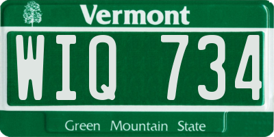VT license plate WIQ734