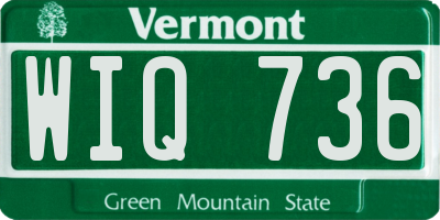 VT license plate WIQ736
