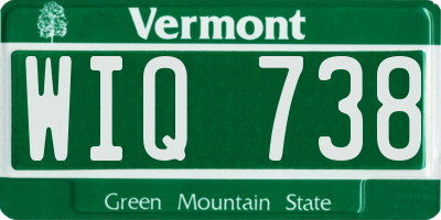 VT license plate WIQ738