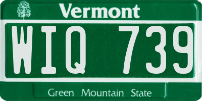 VT license plate WIQ739