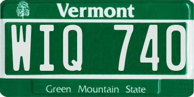 VT license plate WIQ740
