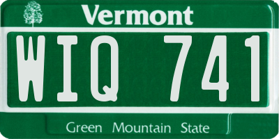 VT license plate WIQ741