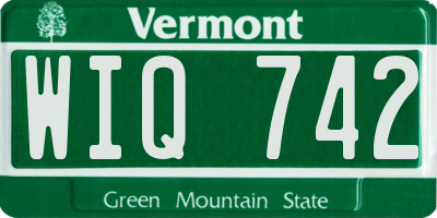 VT license plate WIQ742