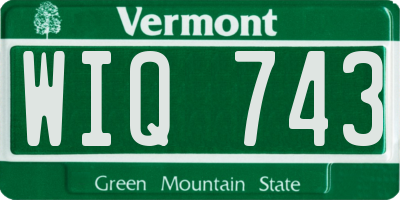 VT license plate WIQ743