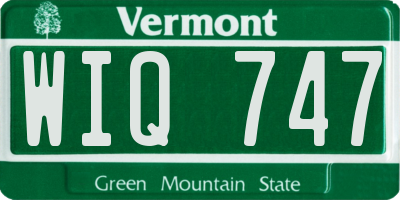 VT license plate WIQ747