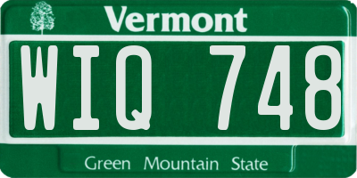 VT license plate WIQ748