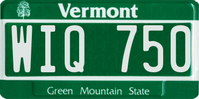 VT license plate WIQ750