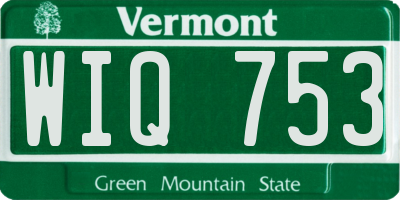VT license plate WIQ753
