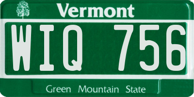 VT license plate WIQ756