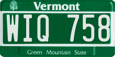 VT license plate WIQ758