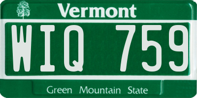 VT license plate WIQ759