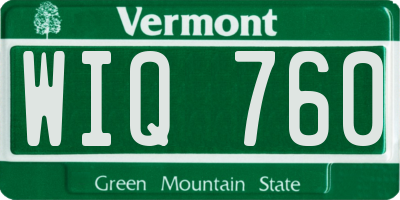 VT license plate WIQ760