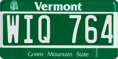 VT license plate WIQ764