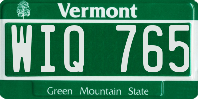 VT license plate WIQ765