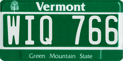VT license plate WIQ766