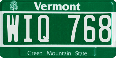 VT license plate WIQ768