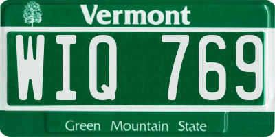 VT license plate WIQ769
