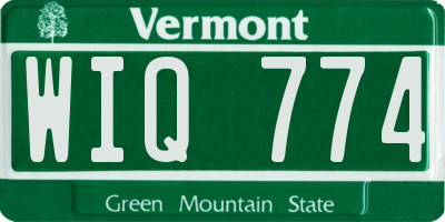 VT license plate WIQ774