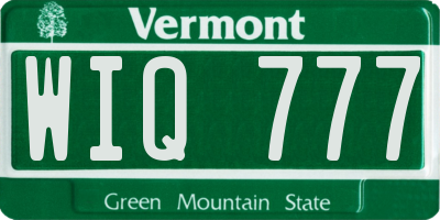 VT license plate WIQ777