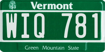 VT license plate WIQ781