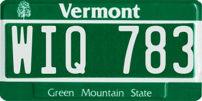 VT license plate WIQ783