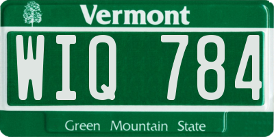 VT license plate WIQ784