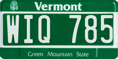 VT license plate WIQ785