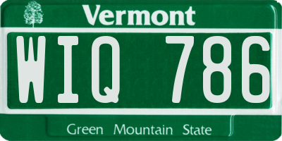 VT license plate WIQ786