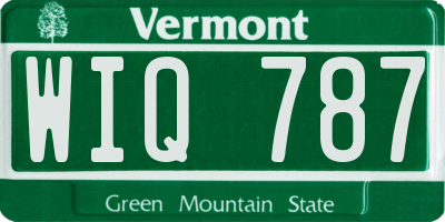 VT license plate WIQ787