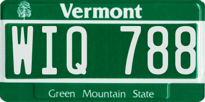 VT license plate WIQ788