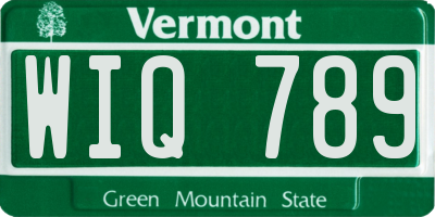 VT license plate WIQ789