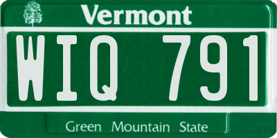 VT license plate WIQ791