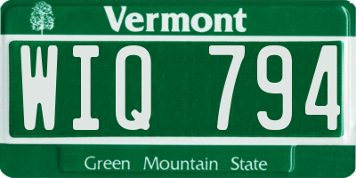 VT license plate WIQ794