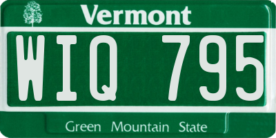 VT license plate WIQ795