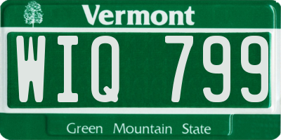VT license plate WIQ799
