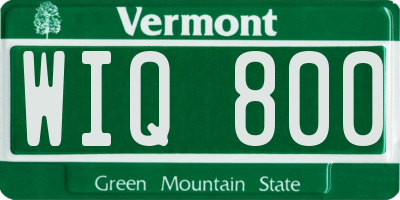 VT license plate WIQ800