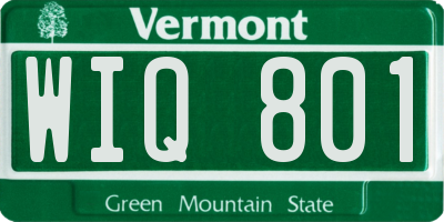 VT license plate WIQ801