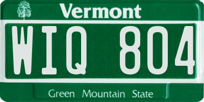 VT license plate WIQ804