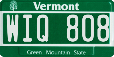 VT license plate WIQ808