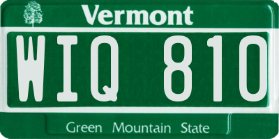 VT license plate WIQ810