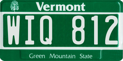 VT license plate WIQ812