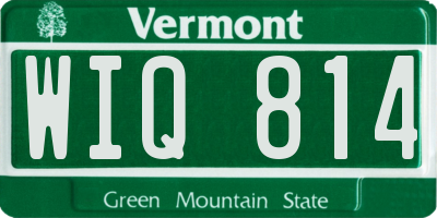 VT license plate WIQ814