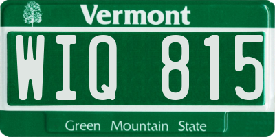 VT license plate WIQ815