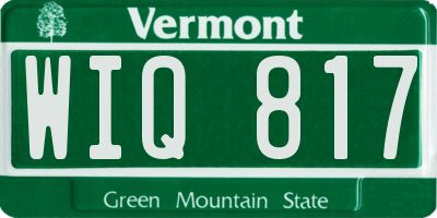 VT license plate WIQ817