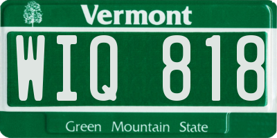 VT license plate WIQ818