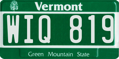 VT license plate WIQ819