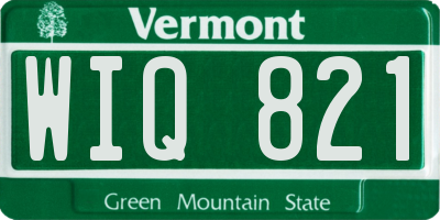 VT license plate WIQ821