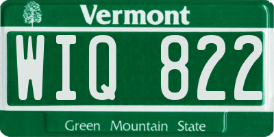 VT license plate WIQ822