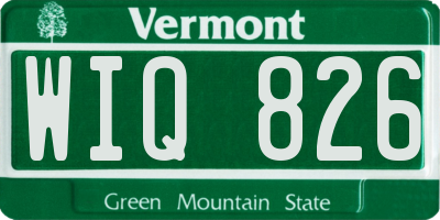 VT license plate WIQ826