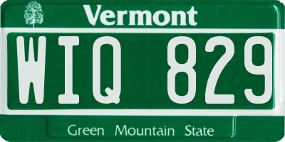 VT license plate WIQ829